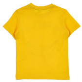 Βαμβακερό μπλουζάκι με τη λεζάντα Smile για ένα μωρό, κίτρινο Idexe 239340 4