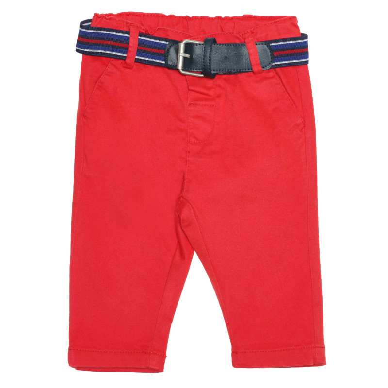 Βαμβακερό παντελόνι με ζώνη μωρού, κόκκινο  239381