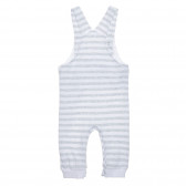 Βαμβακερό φορμάκι με ιμάντες για ένα μωρό, σε λευκές και γκρι ρίγες Idexe 239391 4