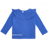 Βαμβακερή μπλούζα με βολάν για μωρό, μπλε Idexe 239401 