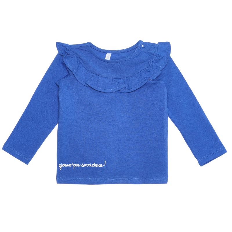 Βαμβακερή μπλούζα με βολάν για μωρό, μπλε  239401