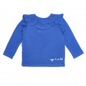 Βαμβακερή μπλούζα με βολάν για μωρό, μπλε Idexe 239403 4
