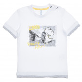 Βαμβακερό μπλουζάκι με γραφικό σχέδιο για ένα μωρό, λευκό Idexe 239408 