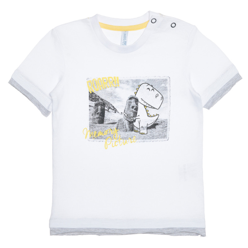 Βαμβακερό μπλουζάκι με γραφικό σχέδιο για ένα μωρό, λευκό  239408