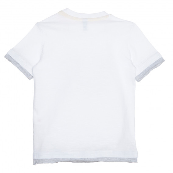 Βαμβακερό μπλουζάκι με γραφικό σχέδιο για ένα μωρό, λευκό Idexe 239409 4