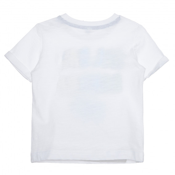Βαμβακερό μπλουζάκι με τη λεζάντα All Day Banana Day για ένα μωρό, λευκό Idexe 239418 4