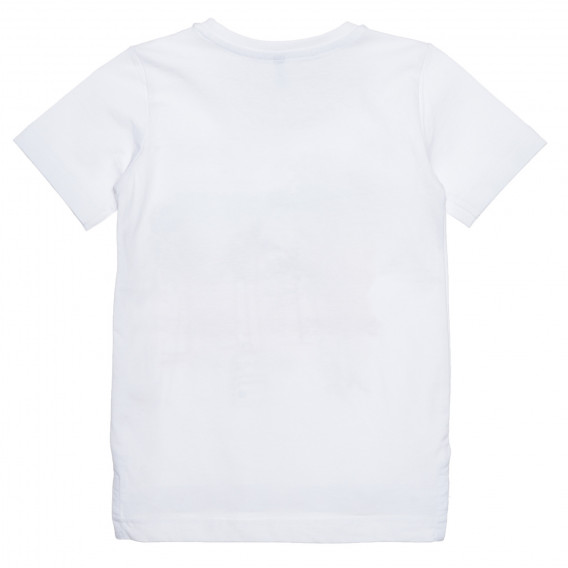 Βαμβακερό μπλουζάκι με γραφικό σχέδιο, λευκό χρώμα Idexe 239422 4
