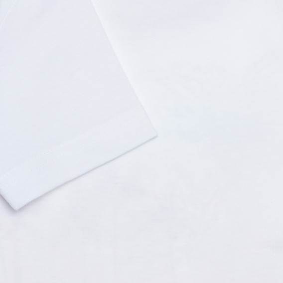 Βαμβακερό μπλουζάκι με γραφικό σχέδιο, λευκό χρώμα Idexe 239423 3