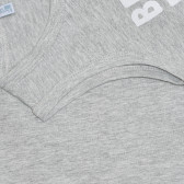 Βαμβακερή μπλούζα με γραφικό σχέδιο, γκρι Idexe 239426 3