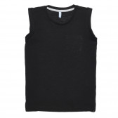 Βαμβακερή μπλούζα με τσέπη, μαύρο Idexe 239428 