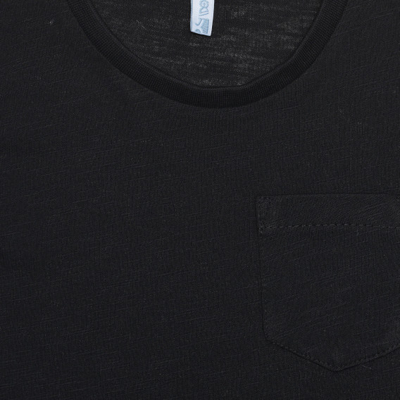 Βαμβακερή μπλούζα με τσέπη, μαύρο Idexe 239431 3