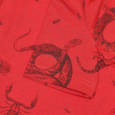 Βαμβακερό μπλουζάκι με τύπωμα ζώων, κόκκινο Idexe 239439 3