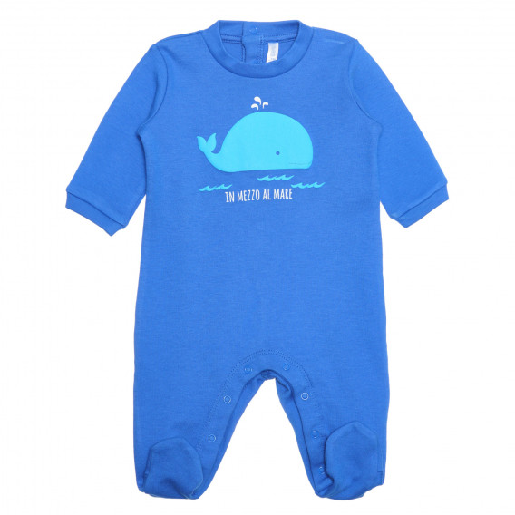Βαμβακερό φορμάκι με τύπωμα φάλαινας για μωρό, μπλε Idexe 239460 