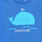 Βαμβακερό φορμάκι με τύπωμα φάλαινας για μωρό, μπλε Idexe 239463 3