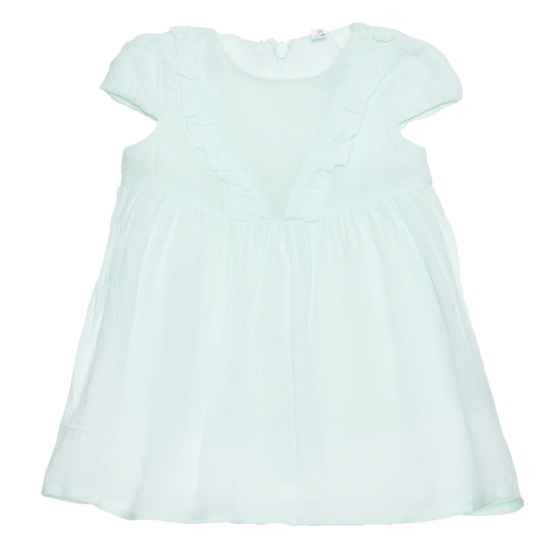 Κοντομάνικο φόρεμα με βολάν για ένα μωρό, ανοιχτό πράσινο  239476