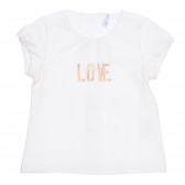 Σετ βαμβακερό μπλουζάκι και παντελόνι μωρού, λευκό Idexe 239495 2