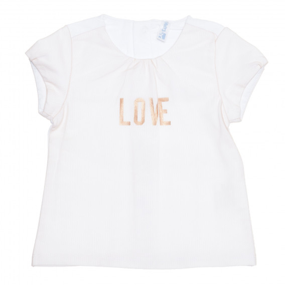 Σετ βαμβακερό μπλουζάκι και παντελόνι μωρού, λευκό Idexe 239495 2