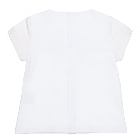 Σετ βαμβακερό μπλουζάκι και παντελόνι μωρού, λευκό Idexe 239498 5