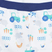 Βαμβακερό παντελόνι με γραφικό σχέδιο για ένα μωρό, λευκό Idexe 239522 2
