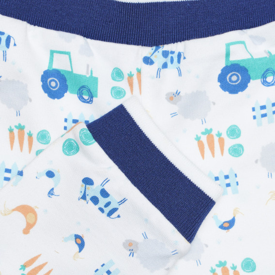 Βαμβακερό παντελόνι με γραφικό σχέδιο για ένα μωρό, λευκό Idexe 239523 3