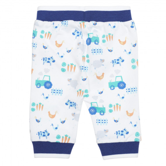 Βαμβακερό παντελόνι με γραφικό σχέδιο για ένα μωρό, λευκό Idexe 239524 4