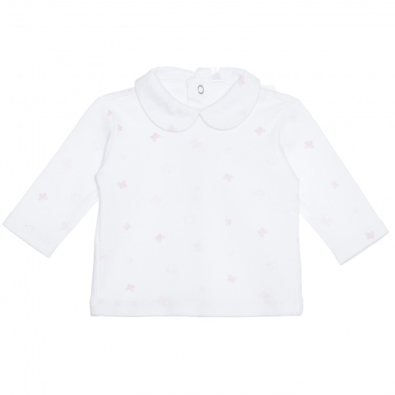 Βαμβακερή μπλούζα με γραφικό τύπωμα, λευκή για ένα μωρό Idexe 239540 