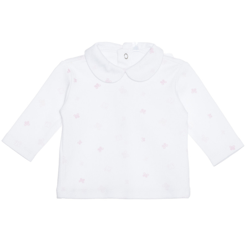 Βαμβακερή μπλούζα με γραφικό τύπωμα, λευκή για ένα μωρό  239540