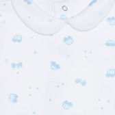 Βαμβακερή μπλούζα με γιακά για ένα μωρό, λευκό Idexe 239545 2