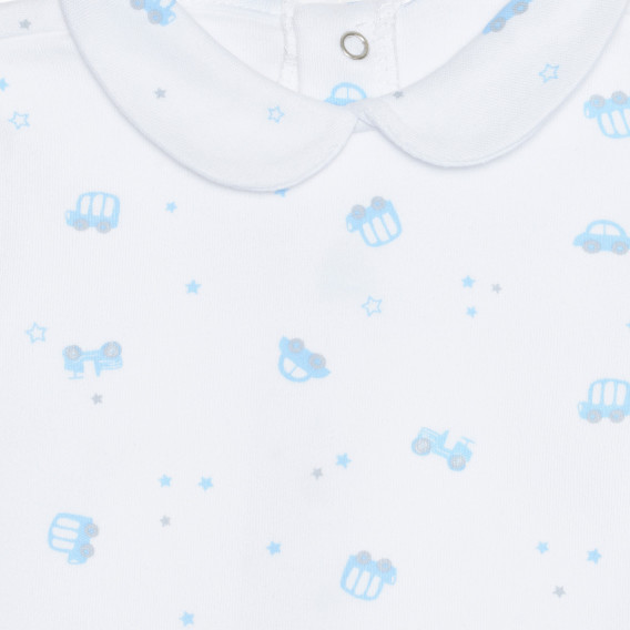 Βαμβακερή μπλούζα με γιακά για ένα μωρό, λευκό Idexe 239545 2