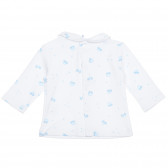 Βαμβακερή μπλούζα με γιακά για ένα μωρό, λευκό Idexe 239546 4