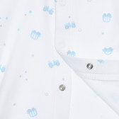 Βαμβακερή μπλούζα με γιακά για ένα μωρό, λευκό Idexe 239547 3