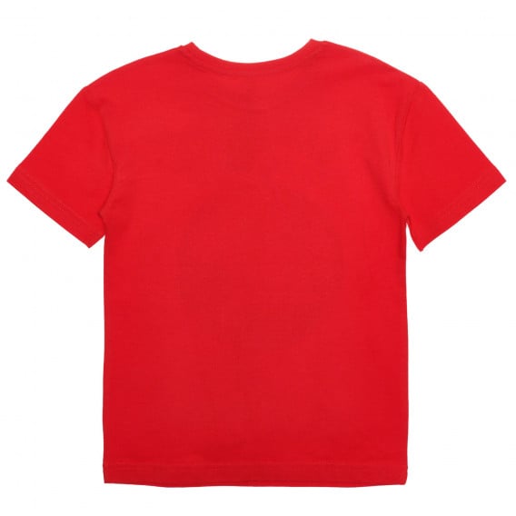 Βαμβακερό μπλουζάκι με τύπωμα, σε κόκκινο χρώμα Idexe 239549 4