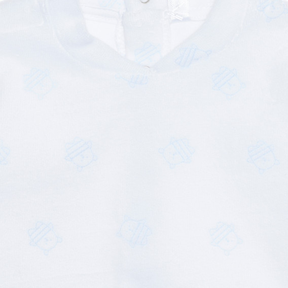 Βαμβακερό φορμάκι με γραφικό σχέδιο για ένα μωρό, σε λευκό χρώμα Idexe 239559 3