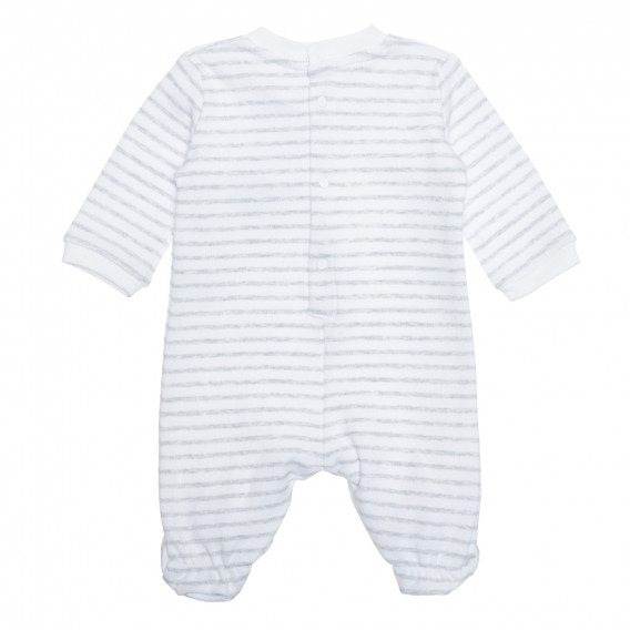 Βαμβακερό φορμάκι για ένα μωρό με άσπρες γκρι ρίγες Idexe 239566 4