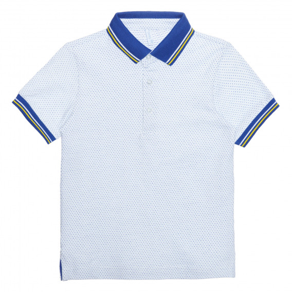 Βαμβακερό μπλουζάκι με μπλε τόνους, σε λευκό Idexe 239568 
