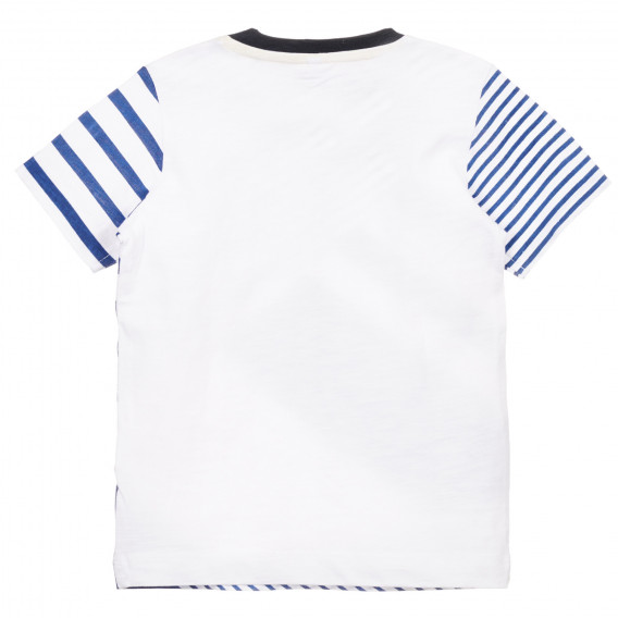 Βαμβακερό μπλουζάκι με γραφική εκτύπωση, σε λευκό Idexe 239606 4