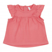 Βαμβακερό μπλουζάκι με βολάν για μωρό, ροζ Idexe 239608 