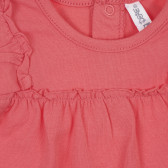 Βαμβακερό μπλουζάκι με βολάν για μωρό, ροζ Idexe 239609 2