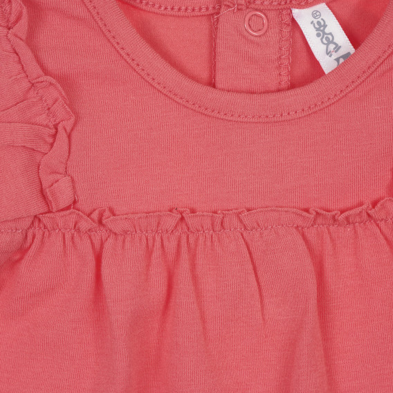 Βαμβακερό μπλουζάκι με βολάν για μωρό, ροζ Idexe 239609 2