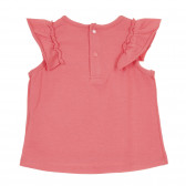 Βαμβακερό μπλουζάκι με βολάν για μωρό, ροζ Idexe 239610 4