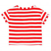 Βαμβακερό μπλουζάκι με τσέπη για ένα μωρό, άσπρες-κόκκινες ρίγες Idexe 239622 4