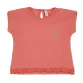 Βαμβακερό μπλουζάκι με δαντέλα για μωρό, ροζ Idexe 239670 