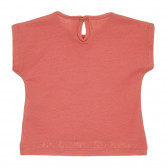 Βαμβακερό μπλουζάκι με δαντέλα για μωρό, ροζ Idexe 239672 4