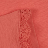 Βαμβακερό μπλουζάκι με δαντέλα για μωρό, ροζ Idexe 239673 3
