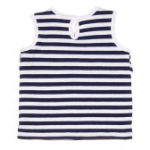 Βαμβακερή μπλούζα με βολάν για μωρό, σε λευκές μπλε ρίγες Idexe 239676 4