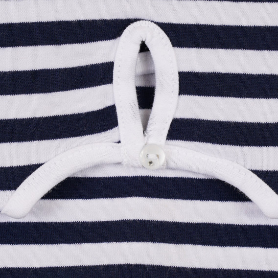Βαμβακερή μπλούζα με βολάν για μωρό, σε λευκές μπλε ρίγες Idexe 239677 3