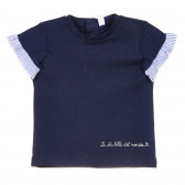 Βαμβακερό μπλουζάκι με βολάν για μωρό, σκούρο μπλε Idexe 239678 