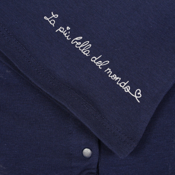Βαμβακερό μπλουζάκι με βολάν για μωρό, σκούρο μπλε Idexe 239681 3