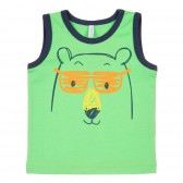 Βαμβακερή μπλούζα με τύπωμα αρκούδας για μωρό, πράσινο Idexe 239690 
