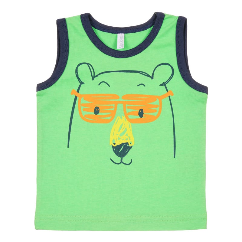 Βαμβακερή μπλούζα με τύπωμα αρκούδας για μωρό, πράσινο  239690